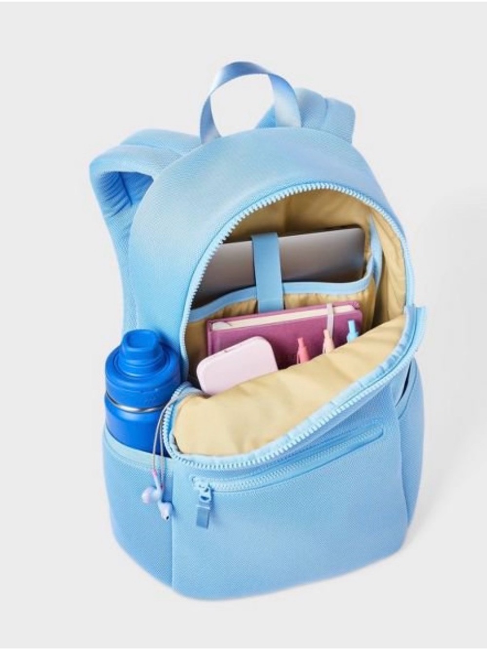 NWT All In Motion Light Blue 16” Padded Laptop Backpack w/2 Water Bottle Pockets - Picture 3 of 4